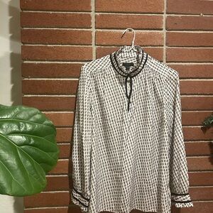 Loft Black and White Blouse